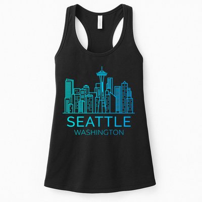 Seattle Washington Downtown Skyline Womens Tank Top