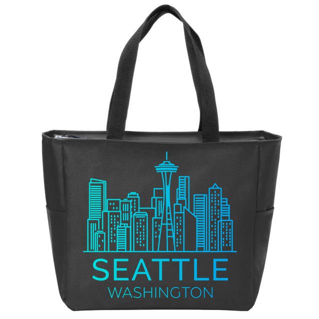 Seattle Washington Downtown Skyline Zip Tote Bag