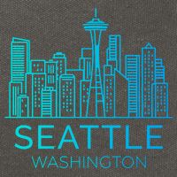 Seattle Washington Downtown Skyline Cotton Canvas Backpack