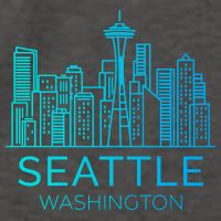 Seattle Washington Downtown Skyline Vector Backpack