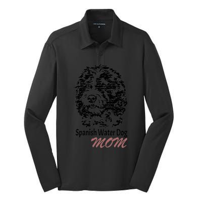 Spanish Water Dog Mom Loves Gift Silk Touch Performance Long Sleeve Polo