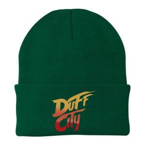 Smug Wearing Duff City Knit Cap Winter Beanie