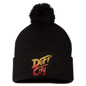 Smug Wearing Duff City Pom Pom 12in Knit Beanie