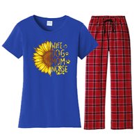 Sunflower Wife Dog Mom Nurse Mothers Day Nurse Day Gift Women's Flannel Pajama Set