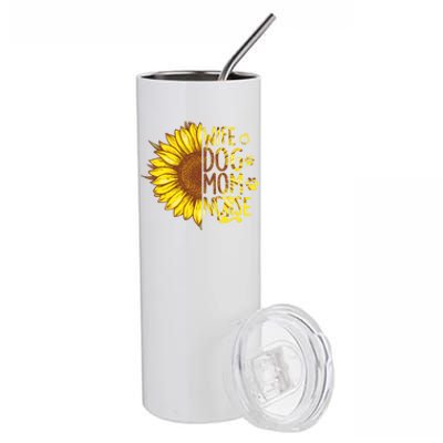 Sunflower Wife Dog Mom Nurse Mothers Day Nurse Day Gift Stainless Steel Tumbler