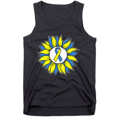 Sunflower World Down Syndrome Awareness Day T21 Tank Top