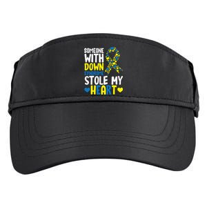 Someone With Down Syndrome Stole My Heart Mom Dad Gift Adult Drive Performance Visor