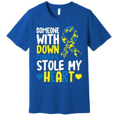 Someone With Down Syndrome Stole My Heart Mom Dad Gift Premium T-Shirt