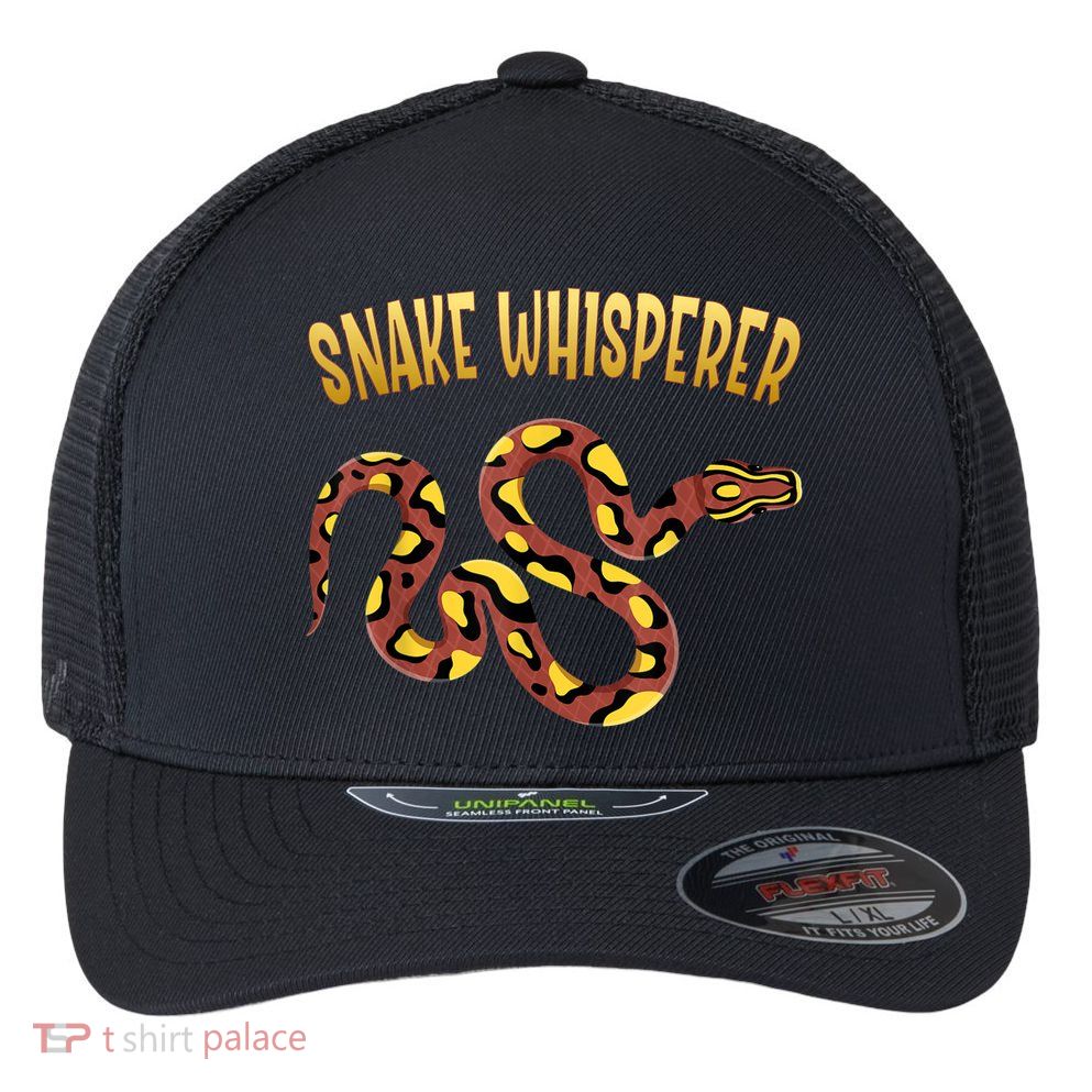 Snake Whisperer Design For Serpent & Reptile Lover Flexfit Unipanel Trucker Cap