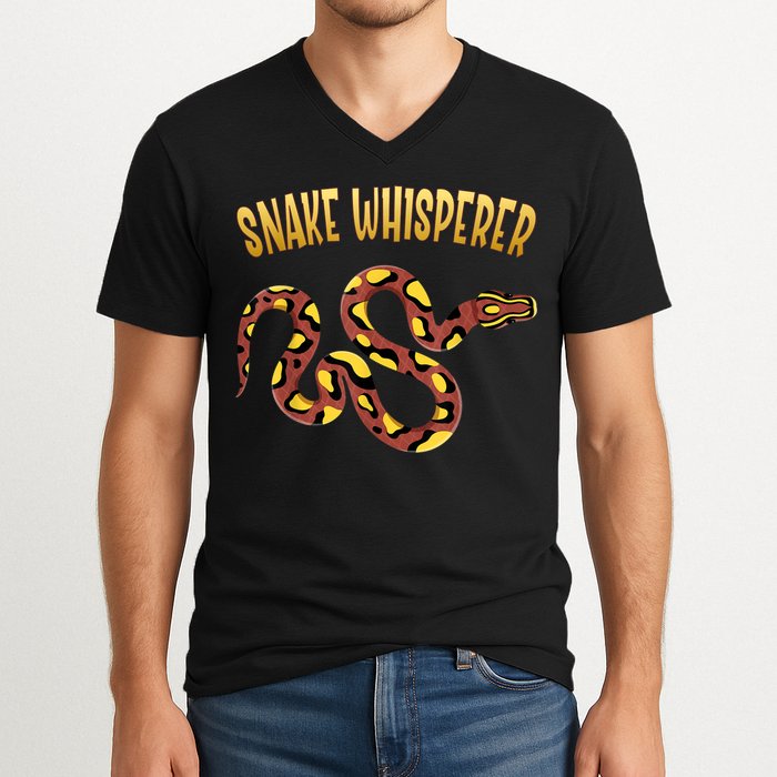 Snake Whisperer Design For Serpent & Reptile Lover V-Neck T-Shirt