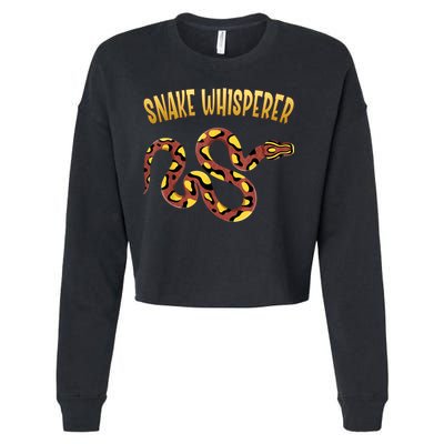 Snake Whisperer Design For Serpent & Reptile Lover Cropped Pullover Crew