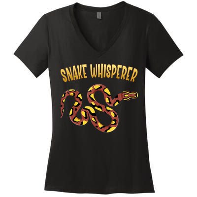 Snake Whisperer Design For Serpent & Reptile Lover Women's V-Neck T-Shirt