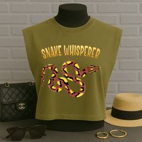 Snake Whisperer Design For Serpent & Reptile Lover Garment-Dyed Women's Muscle Tee