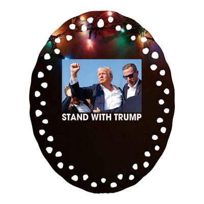 Stand With Donald Trump 2024 Election Ceramic Oval Ornament