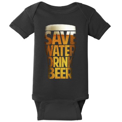 Save Water Drink Beer Baby Bodysuit