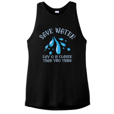 Save Water Day 0 Is Closer World Water Day Save Water Great Gift Ladies PosiCharge Tri-Blend Wicking Tank