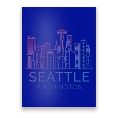 Seattle Washington Downtown Skyline Funny Gift Souvenir Funny Gift Poster