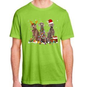 Santa Weimaraner Dog Gorgeous Reindeer Christmas Pajama Great Gift Adult ChromaSoft Performance T-Shirt