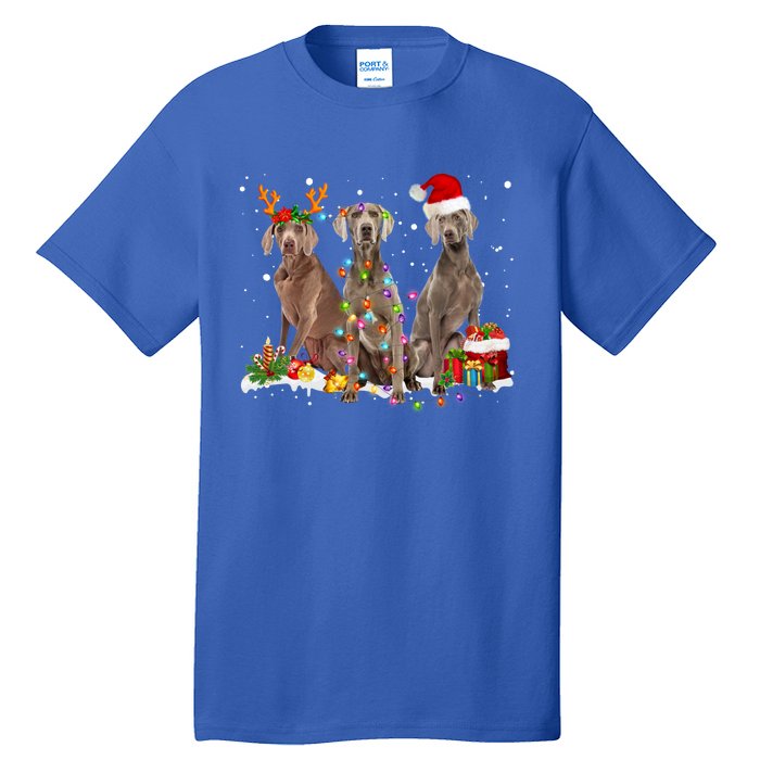 Santa Weimaraner Dog Gorgeous Reindeer Christmas Pajama Great Gift Tall T-Shirt