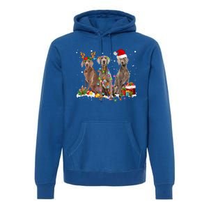 Santa Weimaraner Dog Gorgeous Reindeer Christmas Pajama Great Gift Premium Hoodie