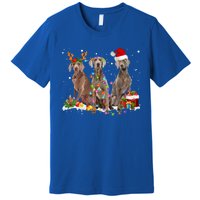 Santa Weimaraner Dog Gorgeous Reindeer Christmas Pajama Great Gift Premium T-Shirt