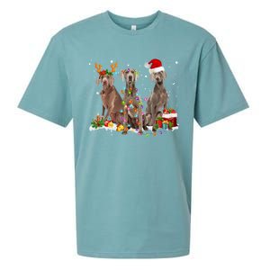 Santa Weimaraner Dog Gorgeous Reindeer Christmas Pajama Great Gift Sueded Cloud Jersey T-Shirt