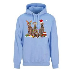 Santa Weimaraner Dog Gorgeous Reindeer Christmas Pajama Great Gift Unisex Surf Hoodie