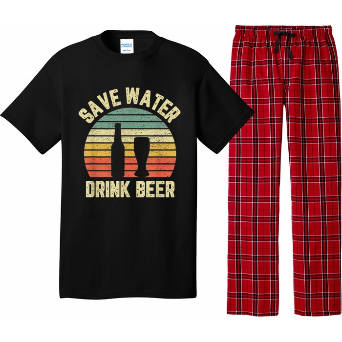 Save Water Drink Beer Retro Funny Beer Pajama Set