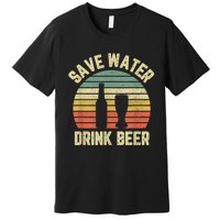 Save Water Drink Beer Retro Funny Beer Premium T-Shirt