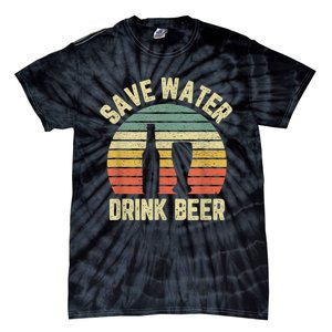 Save Water Drink Beer Retro Funny Beer Tie-Dye T-Shirt