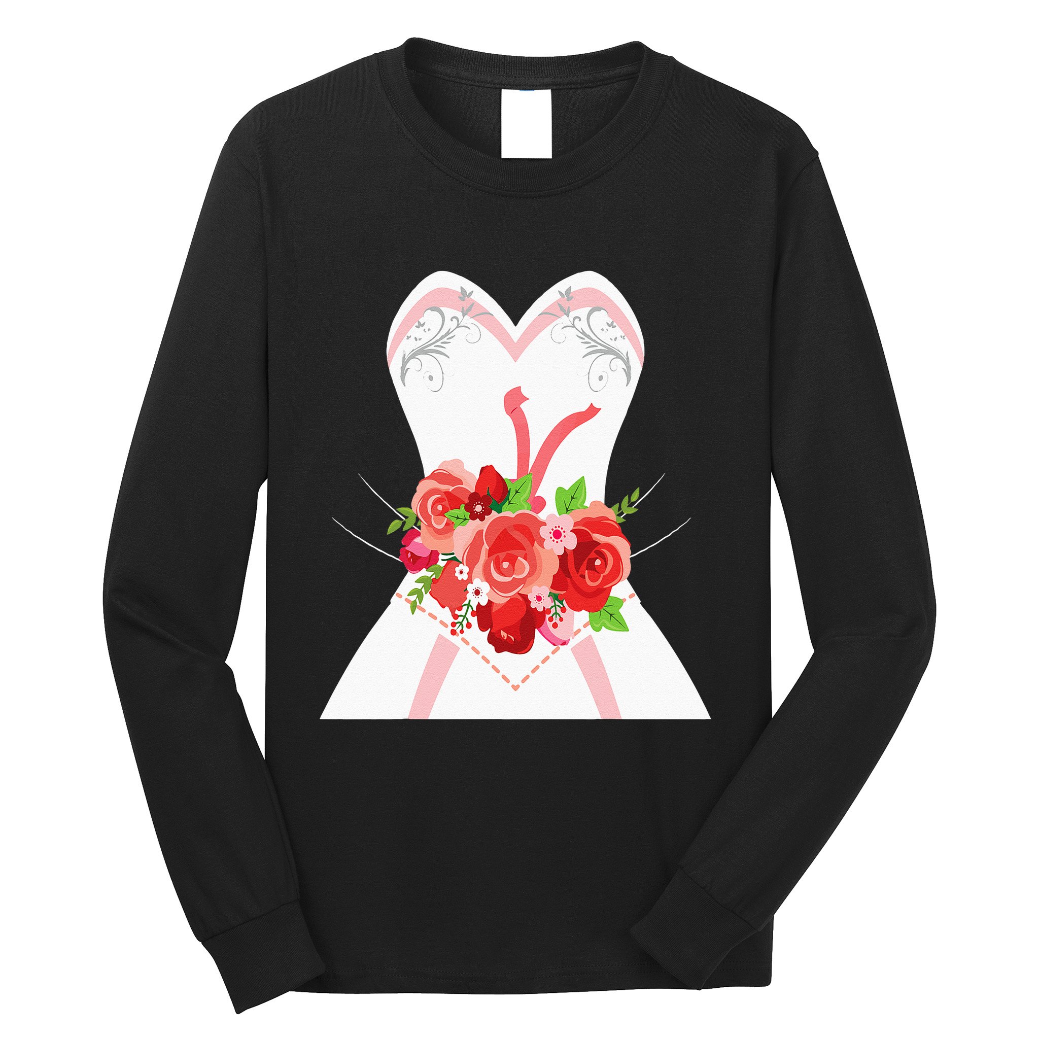 Simple Wedding Dress For Bridal Showers Gift Long Sleeve Shirt