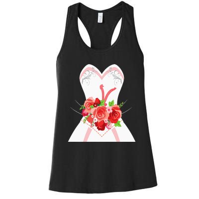 Simple Wedding Dress For Bridal Showers Gift Women's Racerback Tank