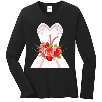 Simple Wedding Dress For Bridal Showers Gift Ladies Long Sleeve Shirt