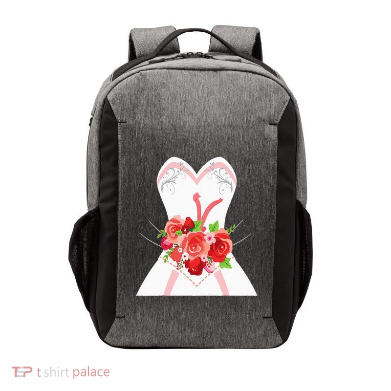Simple Wedding Dress For Bridal Showers Gift Vector Backpack