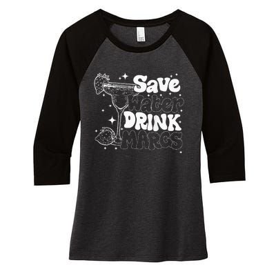 Save Water Drink Margs Alcoholist Tequila Lover Funny Women's Tri-Blend 3/4-Sleeve Raglan Shirt