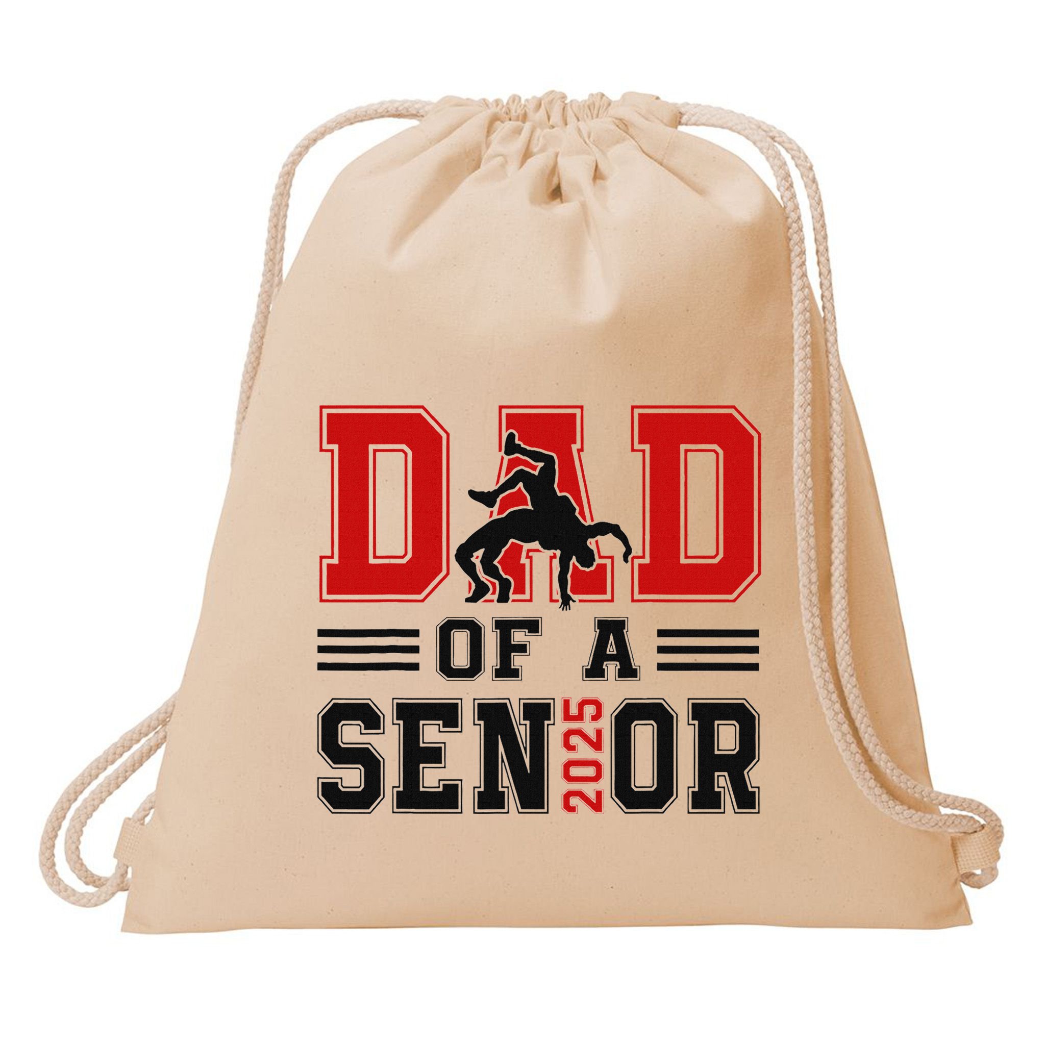 Senior Wrestling Dad 2025 Proud Dad Graduation 2025 Drawstring Bag