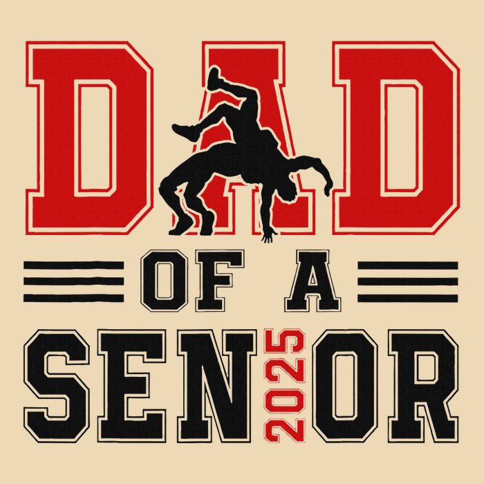 Senior Wrestling Dad 2025 Proud Dad Graduation 2025 Drawstring Bag