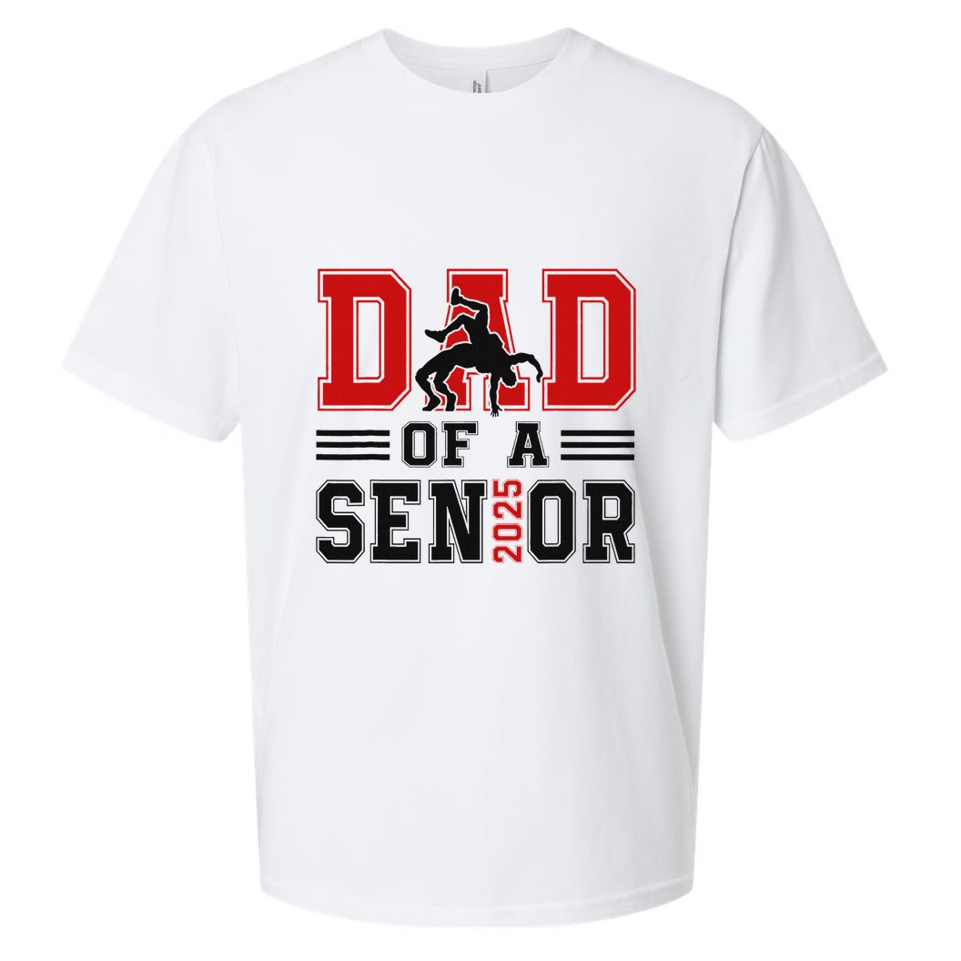 Senior Wrestling Dad 2025 Proud Dad Graduation 2025 Sueded Cloud Jersey T-Shirt