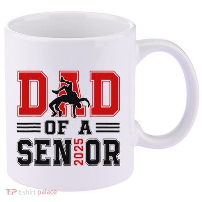 Senior Wrestling Dad 2025 Proud Dad Graduation 2025 11oz C Handle Ceramic Mug