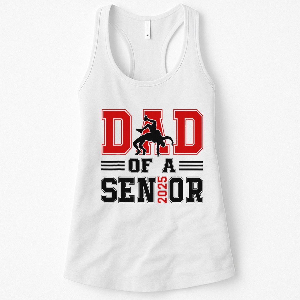 Senior Wrestling Dad 2025 Proud Dad Graduation 2025 Womens Tank Top