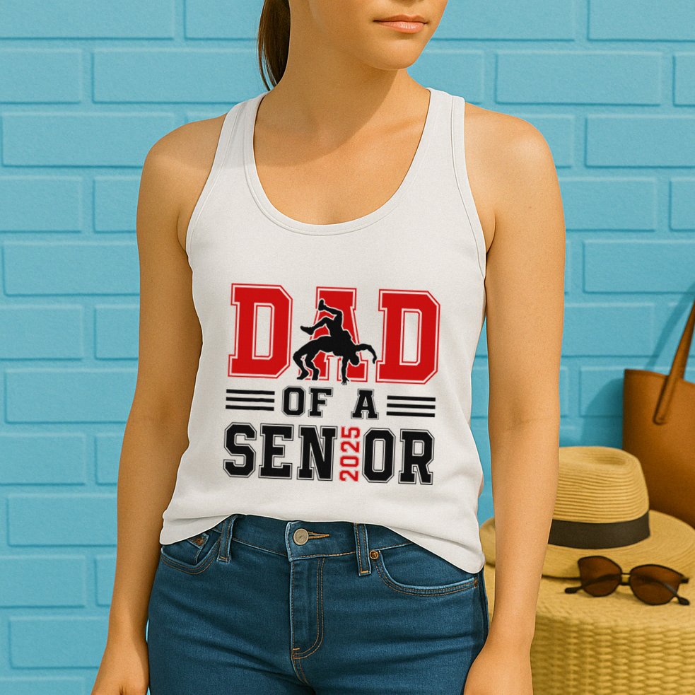 Senior Wrestling Dad 2025 Proud Dad Graduation 2025 Womens Tank Top