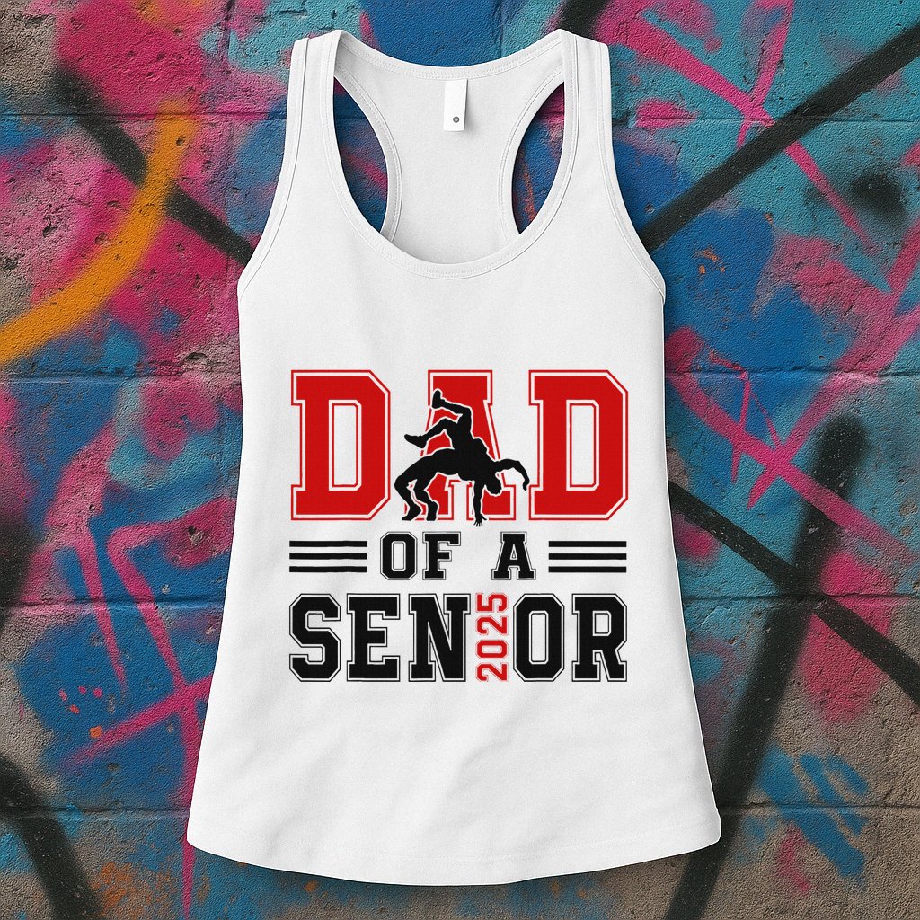 Senior Wrestling Dad 2025 Proud Dad Graduation 2025 Womens Tank Top