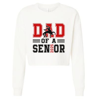 Senior Wrestling Dad 2025 Proud Dad Graduation 2025 Cropped Pullover Crew