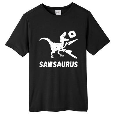 Sawsaurus Woodworker Dinosaurs Carpentry Trex Chainsaw Tall Fusion ChromaSoft Performance T-Shirt