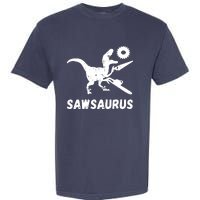 Sawsaurus Woodworker Dinosaurs Carpentry Trex Chainsaw Garment-Dyed Heavyweight T-Shirt