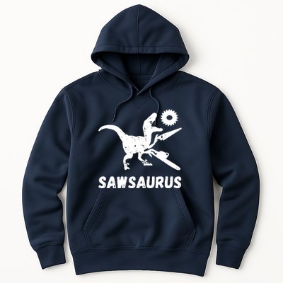 Sawsaurus Woodworker Dinosaurs Carpentry Trex Chainsaw Hoodie