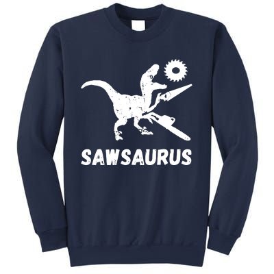 Sawsaurus Woodworker Dinosaurs Carpentry Trex Chainsaw Sweatshirt