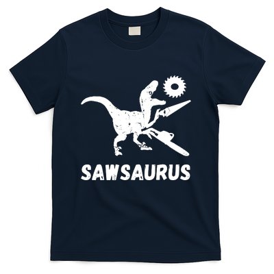 Sawsaurus Woodworker Dinosaurs Carpentry Trex Chainsaw T-Shirt