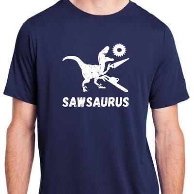 Sawsaurus Woodworker Dinosaurs Carpentry Trex Chainsaw Adult ChromaSoft Performance T-Shirt