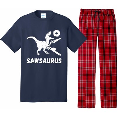 Sawsaurus Woodworker Dinosaurs Carpentry Trex Chainsaw Pajama Set